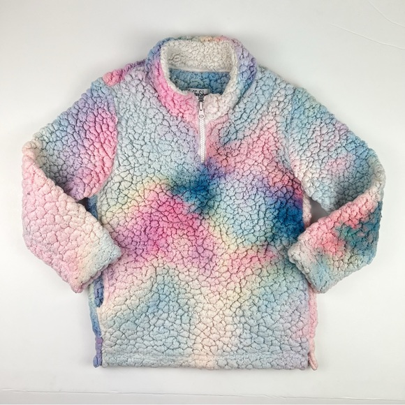 Coffee Shop Rainbow Sherpa Pullover {6x} - Picture 5 of 10